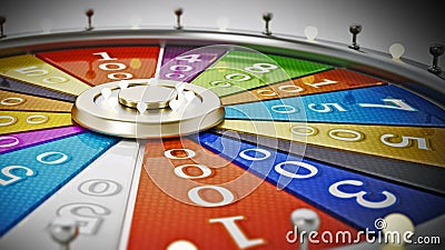 Prize wheel isolated on white background. 3D illustration Cartoon Illustration