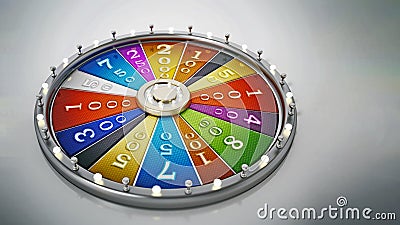 Prize wheel isolated on white background. 3D illustration Cartoon Illustration