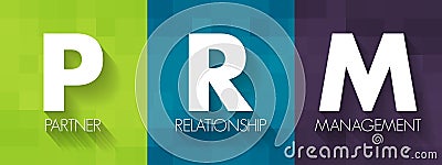 PRM - Partner Relationship Management is a system of methodologies, strategies, software, and web-based capabilities, acronym text Stock Photo