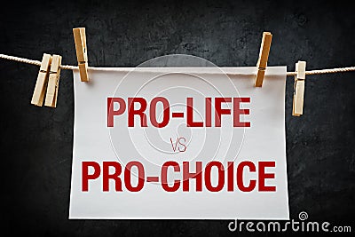 Pro-life vs pro-choice, abortion concept Stock Photo
