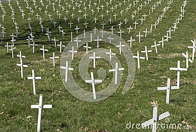 Pro-life White Crosses Stock Photo