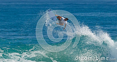 Pro men surfer, Rafael Pereira Editorial Stock Photo
