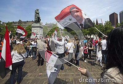 Pro Syria Demonstration Editorial Stock Photo