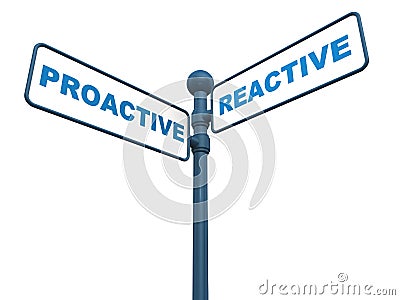 Proactive versus reactive Stock Photo