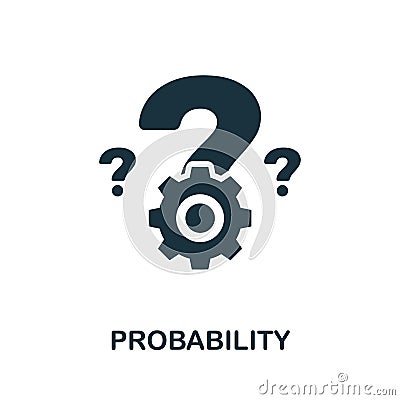 Probability icon symbol. Creative sign from crm icons collection. Filled flat Probability icon for computer and mobile Cartoon Illustration