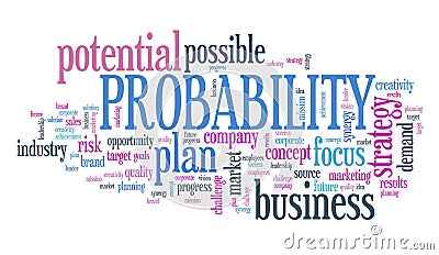 Probability word cloud Stock Photo