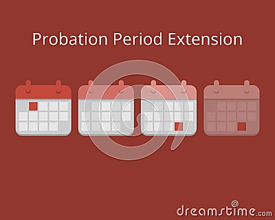 Probation period extension to extend more working time for new employee vector Vector Illustration