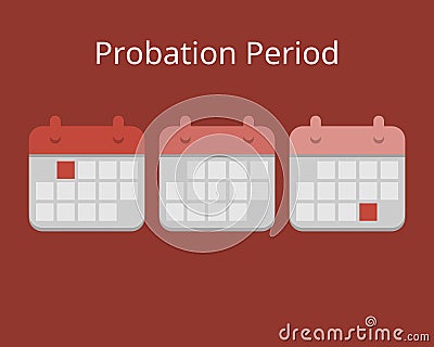 Probation Period of time for new employee to vector Vector Illustration