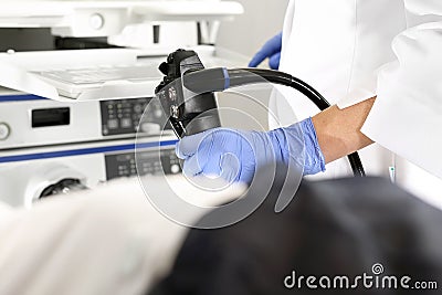 Probe colonoscope. Stock Photo