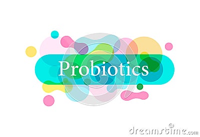 Probiotic bacteria on isolated background. Prebiotic micro lactobacillus icon. Probiotic bacterium for human stomach. Concept Cartoon Illustration