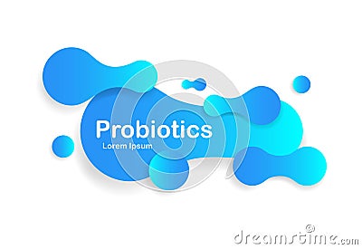 Probiotic bacteria on isolated background. Prebiotic micro lactobacillus icon. Probiotic bacterium for human stomach. Concept Cartoon Illustration