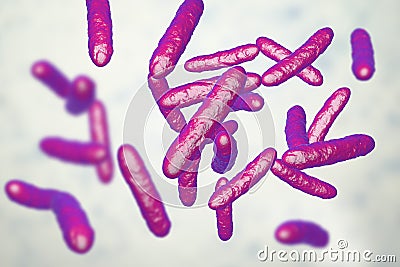 Probiotic bacteria, normal intestinal microflora Cartoon Illustration