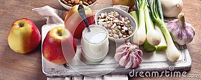 Probiotic rich foods Stock Photo