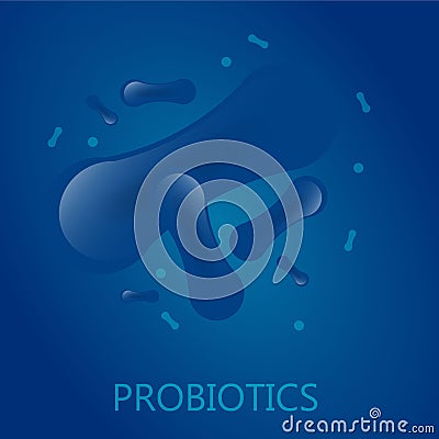 Probiotics bacteria vector badge Vector Illustration
