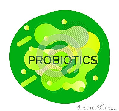 Probiotics and bacterial fluid banner. Lactobacillus logo with text Stock Photo
