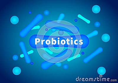 Probiotics are bifidobacteria. Intestinal flora. Enteric bacteria. Vector Illustration