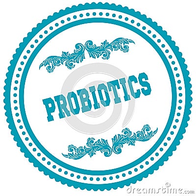 PROBIOTICS blue round stamp. Stock Photo