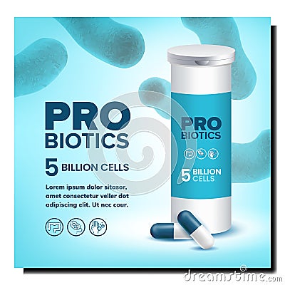 Probiotics Creative Promotional Banner Vector Stock Photo