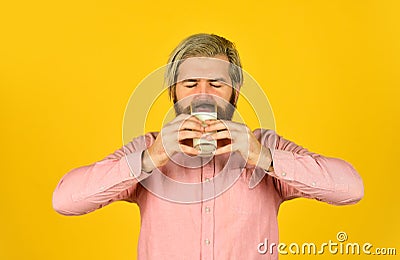 Probiotics dairy bacteria types. Beneficial useful milk microorganisms. Fermented foods healthy eating concept. happy Stock Photo