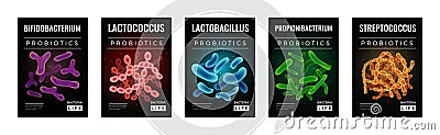 Probiotics And Health Banners Set Vector Illustration