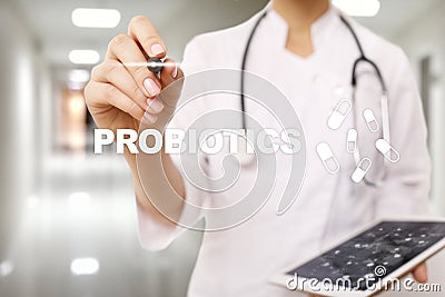 Probiotics. Health improvement. Medication and medicine concept. Stock Photo