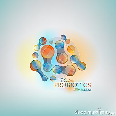 Probiotics and prebiotics Vector Illustration