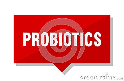 Probiotics red tag Vector Illustration