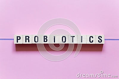 Probiotics word concept on cubes Stock Photo