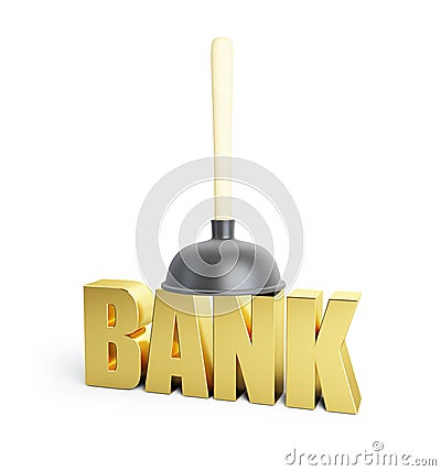 Problem banks, cleaning bank plunger Stock Photo