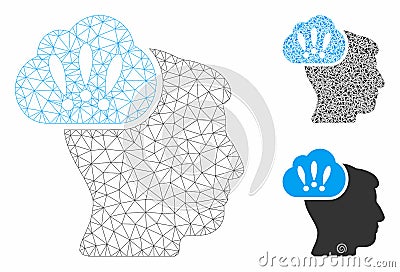 Problem Brainstorm Vector Mesh Wire Frame Model and Triangle Mosaic Icon Vector Illustration