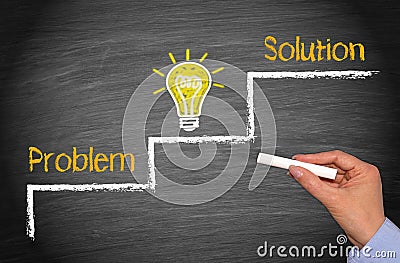 Problem idea and solution Stock Photo