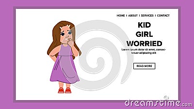 problem kid girl worried vector Cartoon Illustration