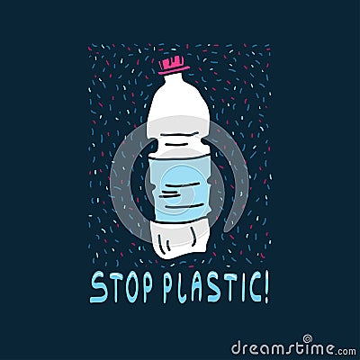 The problem of pollution of the planet with plastic Vector Illustration