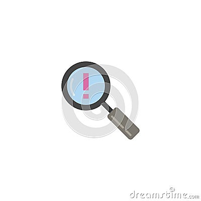Problem search vector icon symbol find error isolated on white background Vector Illustration