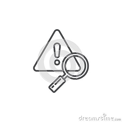 Problem search vector icon symbol find error isolated on white background Vector Illustration