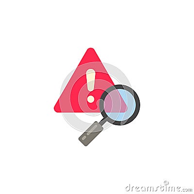 Problem search vector icon symbol find error isolated on white background Vector Illustration