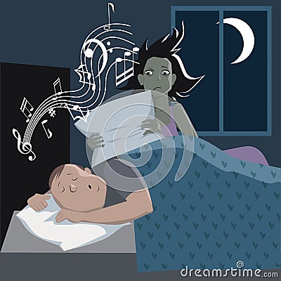 Problem with snoring Vector Illustration