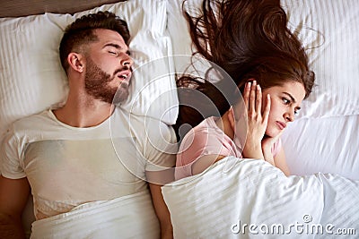 Problem with snoring Stock Photo