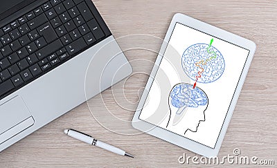 Problem and solution concept on a digital tablet Stock Photo