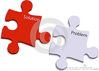 Problem and solution puzzle Stock Photo