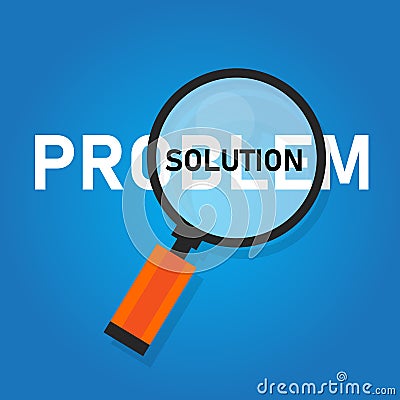 Problem solution searching solutions by solving problems concept. Vector Illustration