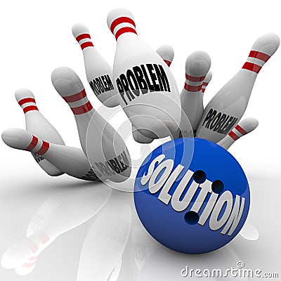 Problem Solution Solved Bowling Ball Pins Stock Photo