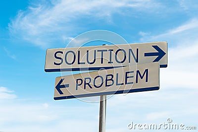 Problem and solution way Stock Photo