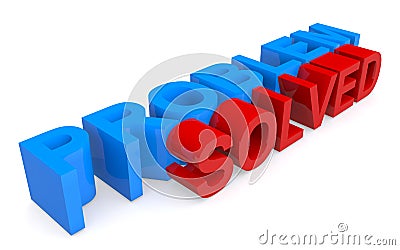 Problem solved on white Stock Photo