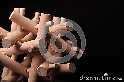 Problem solved, wooden puzzle Stock Photo