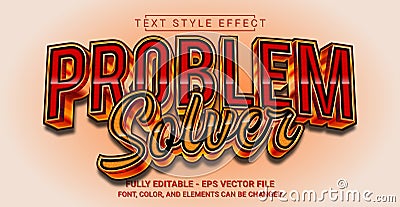 Problem Solver Text Style Effect. Editable Graphic Text Template Vector Illustration