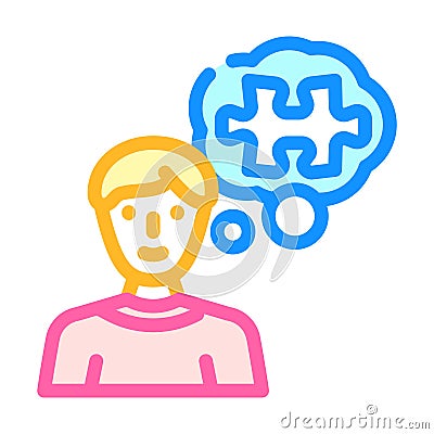 problem solving business process color icon vector illustration Cartoon Illustration