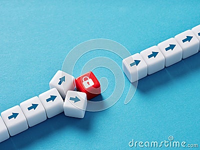 Problem solving. Decision making and to find alternative solutions against challenges. Change direction or vision against problems Stock Photo