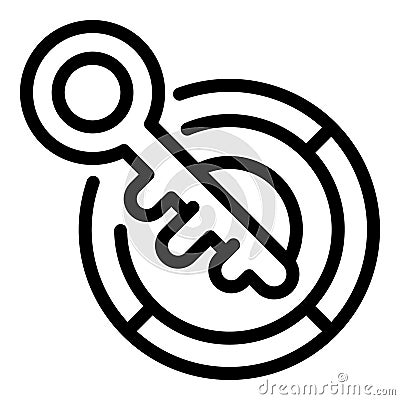 Problem solving key icon outline vector. Making keystone decision Vector Illustration