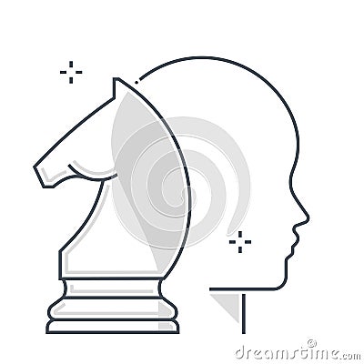 Problem solving related color line vector icon, illustration Vector Illustration